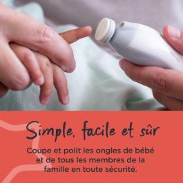 Lima de uñas eléctrica - TOMMEE TIPPEE - Cortaúñas - Iluminación LED - 6 cabezales limadores - Bebé y adulto