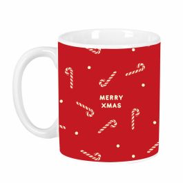 Safta Taza Grande Caramelos Merry Xmas 8x9,5x8cm, Diseño Navideño Festivo