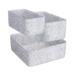 Set 3 Organizadores Kipit Fieltro Gris 24.7x10x24.7 cm (8 Unidades) Set 3 Organizadores Kipit Fieltro Gris 24.7x10x24.7 cm (8 Unidades)