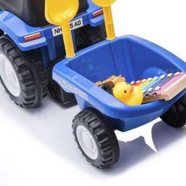 New Holland Tractor Correpasillos Infantil Azul con Luces y Sonidos para Niños de 1 a 3 Años, Medidas 91x44x29 cm