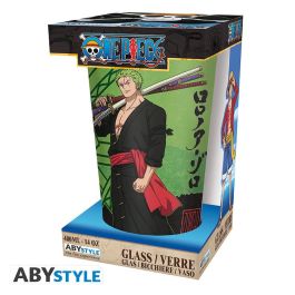 Abystyle Vaso Grande One Piece Roronoa Zoro 400ml x2 Unidades de Cristal Oficial para Colección