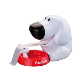 Scotch Portarrollo sobremesa Scotch Doggy 100x138x70 mm incluye rollo de cinta adhesiva Magic