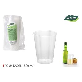 Algon Set de 10 Vasos para Sidra de PP, 500 ml (40 Unidades)