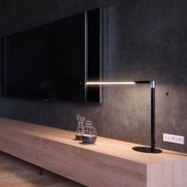 Archivo 2000 Lámpara LED Sobremesa Aura Cabezal Giratorio 360º Regulador Intensidad 390x420 mm Negro