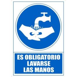 Archivo 2000 Señal "Obligatorio Lavarse Las Manos" 210x297 Pvc Azul Y Blanco Precio: 2.59000016. SKU: B153XALV89