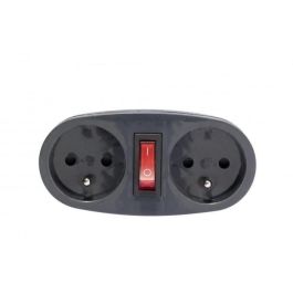 Chacon Toma Eléctrica Biplite Doble con Interruptor 16A, 2 Enchufes, Antracita, para Ahorrar Energía Chacon Toma Eléctrica Biplite Doble con Interruptor 16A, 2 Enchufes, Antracita, para Ahorrar Energía
