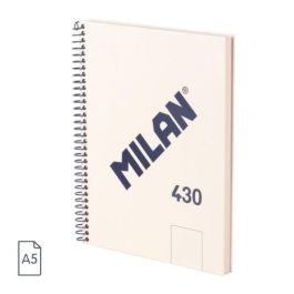 Cuaderno A5 con Espiral y Tapa Dura, 80 Hojas Blancas de 95 Gr/M, Colección 430 Since 1918, Beige Milan 57151E80BG