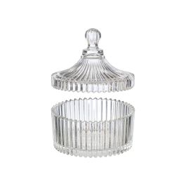 Giftdecor Bombonera de Cristal para Dulces - 10 cm x 10 cm x 14 cm, Transparente (Set de 24)