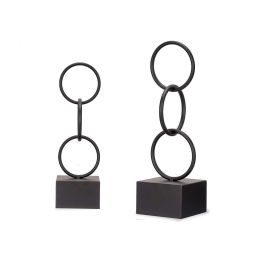 Giftdecor Figura Aros Negro Metal 12.5x40.5x12.5 cm (Set de 10)