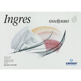 Guarro Bloc de Dibujo Ingres, Papel Verjurado Blanco Natural, 230x325 mm, 20 Hojas, 108 g/m², Para Técnicas Secas Precio: 10.89000016. SKU: B1FMRPT2PT