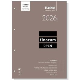 Finocam R4098 Recambio Anual Agenda de Anillas Open 2026 - 1 Día Página, 210x297 mm, Enero-Diciembre + Meses Complementarios Precio: 23.78999997. SKU: B14V4DA888