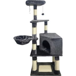 SWIFTY Árbol para gatos - 55 x 40 x 138 cm - Gris oscuro - 3 plataformas, 1 percha, 1 nicho, postes rascadores Precio: 84.89000025. SKU: B1CA5WK5VQ