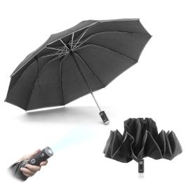 Paraguas de Cierre Inverso Plegable con LED Folbrella InnovaGoods Paraguas de Cierre Inverso Plegable con LED Folbrella InnovaGoods