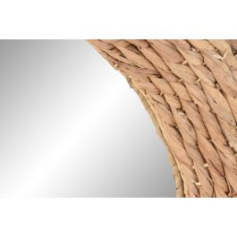 DKD Home Decor Espejo Tropical de Jacinto de Agua Natural 80x80 cm (2 Unidades) Ideal para Decoración del Hogar