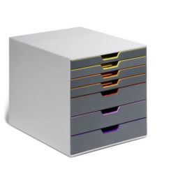 Durable 760758 Módulo 7 Cajones Varicolor®7 Cajonera A4 Gris Multicolor Plástico ABS