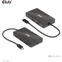 Club3D CSV-1598 Hub USB-C 7 en 1: 2xDisplayPort 4K60Hz, 2xUSB, 2xUSB-C, LAN Gigabit Ethernet, PD 100W
