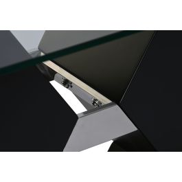 DKD Home Decor Mesa Centro Moderno Negro Cristal Templado MDF 120 x 60 x 45 cm
