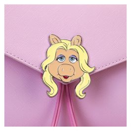 Loungefly Mochila Miss Piggy Los Teleñecos Disney, Piel Vegana, Tirantes Ajustables, 26x11x28cm