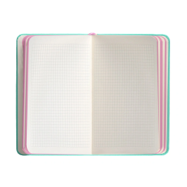 Antartik Cuaderno A6 Tapa Dura Hojas Cuadriculadas Rosa y Turquesa 100 Hojas 80gr FSC
