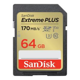 SanDisk Tarjeta Memoria Secure Digital SDXC Extreme PLUS 64GB UHS-I U3 170 MB/s para 4K Resistente a golpes y agua Precio: 16.98999962. SKU: B1KC9C3GH6