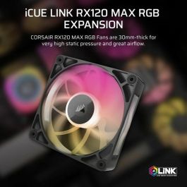 Corsair CO-9051033-WW iCUE LINK RX120 RGB MAX Ventilador de Caja para PC, 120mm RGB, Negro, 2000 RPM
