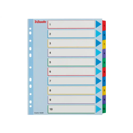 Indice Esselte Cartulina Mylar Borrable Numerico A4+ Pestañas 1-10 11 Taladros Precio: 4.58999948. SKU: B1FLFL2643