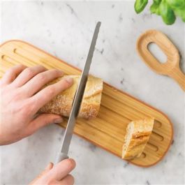 Berghoff 3950087 Tabla de Cortar Baguette de Bambú Ranurada para Migas Larga para Pan Francés