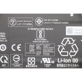 Lenovo Internal lithium-ion battery pack, 57Wh capacity, 15.44V voltage, 4 cells, designed for Lenovo devices. Lenovo Internal lithium-ion battery pack, 57Wh capacity, 15.44V voltage, 4 cells, designed for Lenovo devices.