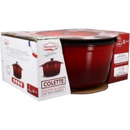 Cacerola - MENASTYL - 6020105 - Redonda - Hierro fundido esmaltado - Roja - 7 litros Cacerola - MENASTYL - 6020105 - Redonda - Hierro fundido esmaltado - Roja - 7 litros