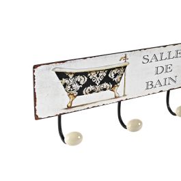 DKD Home Decor Perchero de Pared Tradicional de Metal Negro y Blanco con 3 Colgadores, 37 cm Ancho, Pack de 4 Unidades para Baño DKD Home Decor Perchero de Pared Tradicional de Metal Negro y Blanco con 3 Colgadores, 37 cm Ancho, Pack de 4 Unidades para Baño