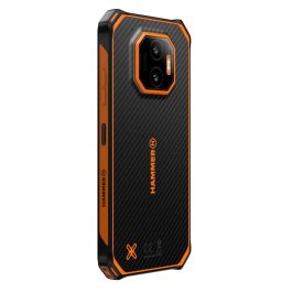 Hammer Energy X2 5G - Smartphone Todoterreno Rugerizado, 8+256GB, IP69/MIL-STD-810H, Pantalla 6.1" IPS, Cámara 50MP, Batería 5000 mAh, Negro-Naranja