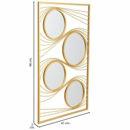 Espejo de pared Alexandra House Living Dorado 2 x 96 x 61 cm Rectangular