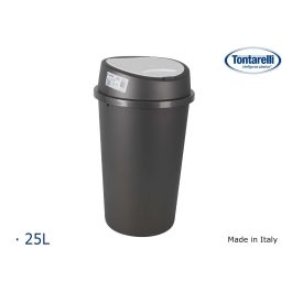 Cubo Basura 25L Tapa Push Grafito/Blanco Bingo - Inde (10 Unidades) Precio: 90.59000049. SKU: B19L35L5LQ