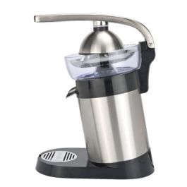 Bourgini Exprimidor Semi Profesional, Cuerpo y Cono de Acero Inoxidable, Palanca Metálica, Motor 130W Potente y Silencioso, Antigoteo, Fácil de Limpiar
