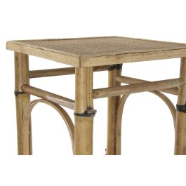 DKD Home Decor Mesita Auxiliar de Ratan Natural Estilo Balines, 36x85x36 cm, con Estante