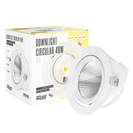 BX3 Light Foco Downlight LED empotrable orientable 40W 4000Lm 6000K UGR<17 50000h BX3-40W-G-CW, Blanco frío