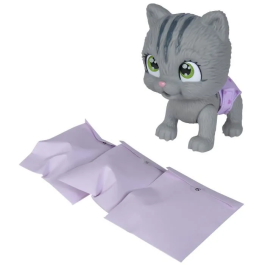 Smoby Pamper Petz Gato en Adopción Juguete Interactivo con Accesorios, Bebe y Orina, Certificado de Adopción, A Partir de 3 Años