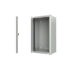 Lanview Rack Cabinet 19'' 20U Montaje Pared Pro 600x450mm (Ancho x Fondo) Puerta Cristal Templado, Paneles Laterales Desmontables