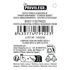 Inde Cesta Cónica de Seagrass para Almacenamiento, 35 cm (6 Unidades)