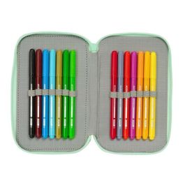 Estuche Escolar con Accesorios Disney Princess Bloom Rosa Aguamarina 12,5 x 19,5 x 5,5 cm 37 Piezas