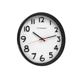Reloj de Pared Q-connect Redondo Plástico Oficina 34 cm Marco Negro