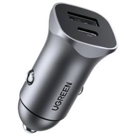 UGREEN 30780 Cargador Coche Rápido USB-C PD + USB-A QC 24W Negro para Encendedor de Cigarrillos