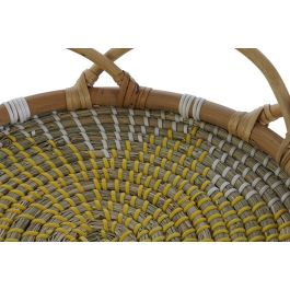 DKD Home Decor Bandeja Decorativa Ratan y Seagrass Natural Beige 45 x 45 x 10 cm
