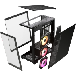 Corsair iCUE LINK 3500X RGB Midi Tower PC Negro - CC-9011280-WW, ATX, 3x120mm, RGB, Vidrio Templado