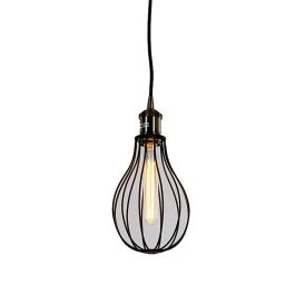 Edm Lámpara colgante vintage metalica E27 60W Ø15x30cm negro