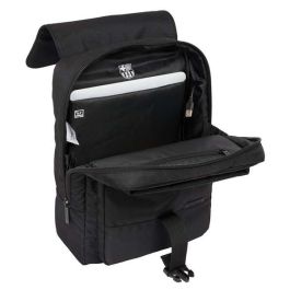 Mochila Safta Con Solapa Portatil 13,3''+Usb F.C. Barcelona Premium Black 120x290x390 mm
