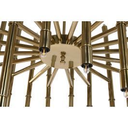 DKD Home Decor 1c25 Lámpara de Techo Item Home Dorada, Acero Patinado Brillante, Bombilla E14 5W, Ø 74 cm x Alto 158 cm