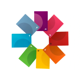 Liderpapel Libreta A4 90gr Pauta 5 2,5mm con Margen y Tapa de Plástico Colores Surtidos 48 Hojas