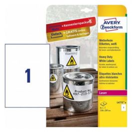 Avery L4775-8 Etiquetas de Poliéster Blanco Mate para Impresora Láser, Formato A4, 210x297 mm, 8 Hojas Precio: 25.4999998. SKU: B1DDQE9SDJ