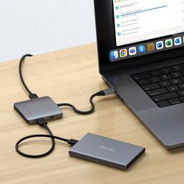 Satechi Hub USB-C 4 Puertos con Power Delivery 100W y 10 Gbps, Adaptador Compacto Gris para MacBook Air/Pro y iPad Pro